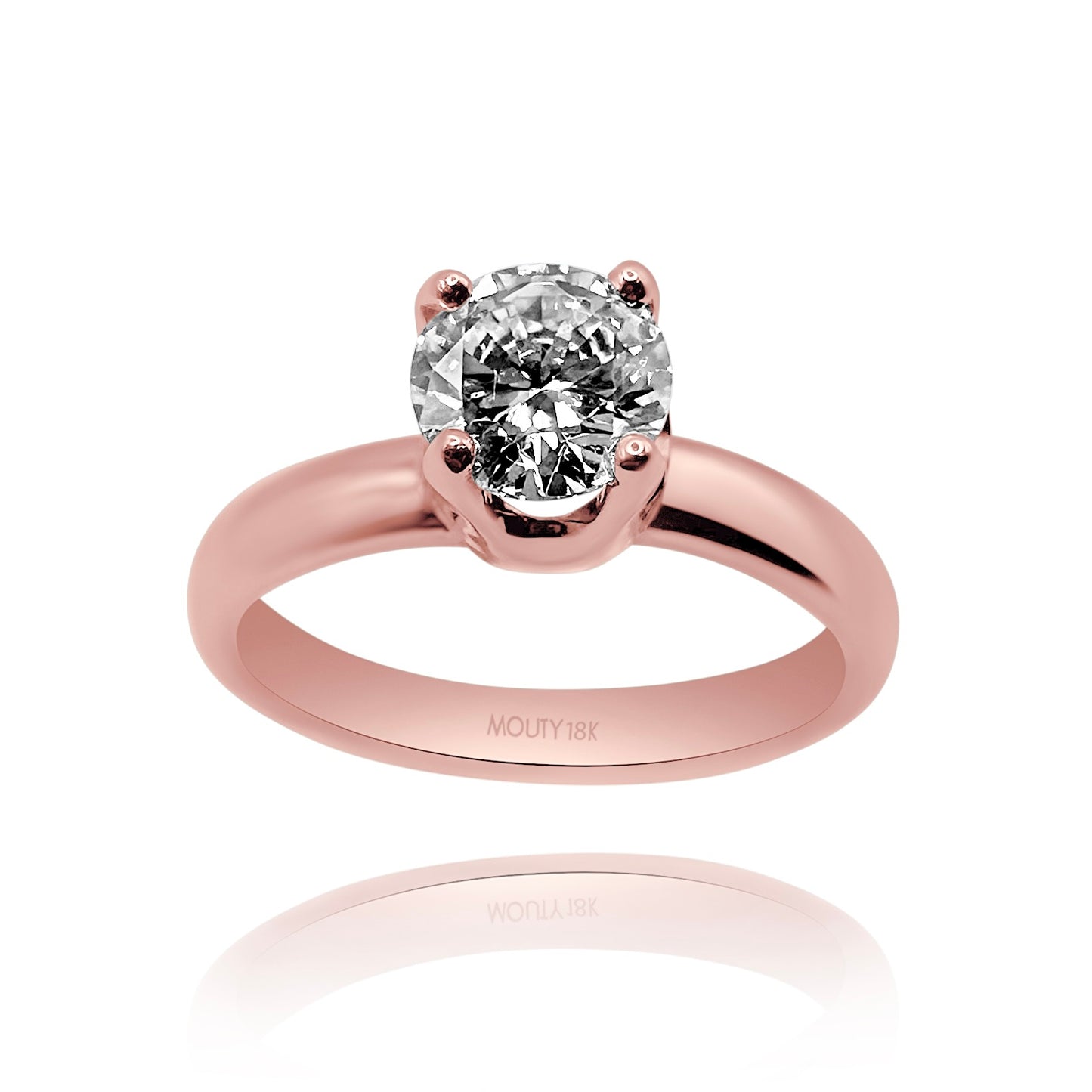 Anillo Isabella en Oro rosa 18k con diamante de laboratorio 1.0 ct