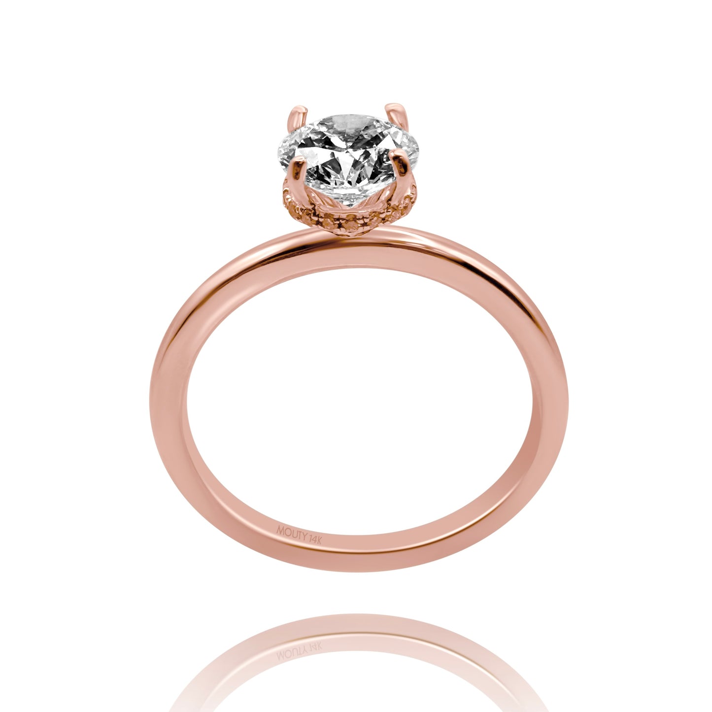 Ring in 14k Florentine gold with diamond Mod: OF1534