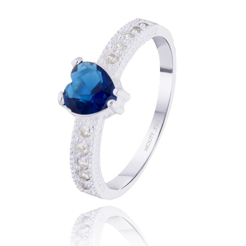 Fanny ring in silver with royal blue zirconia