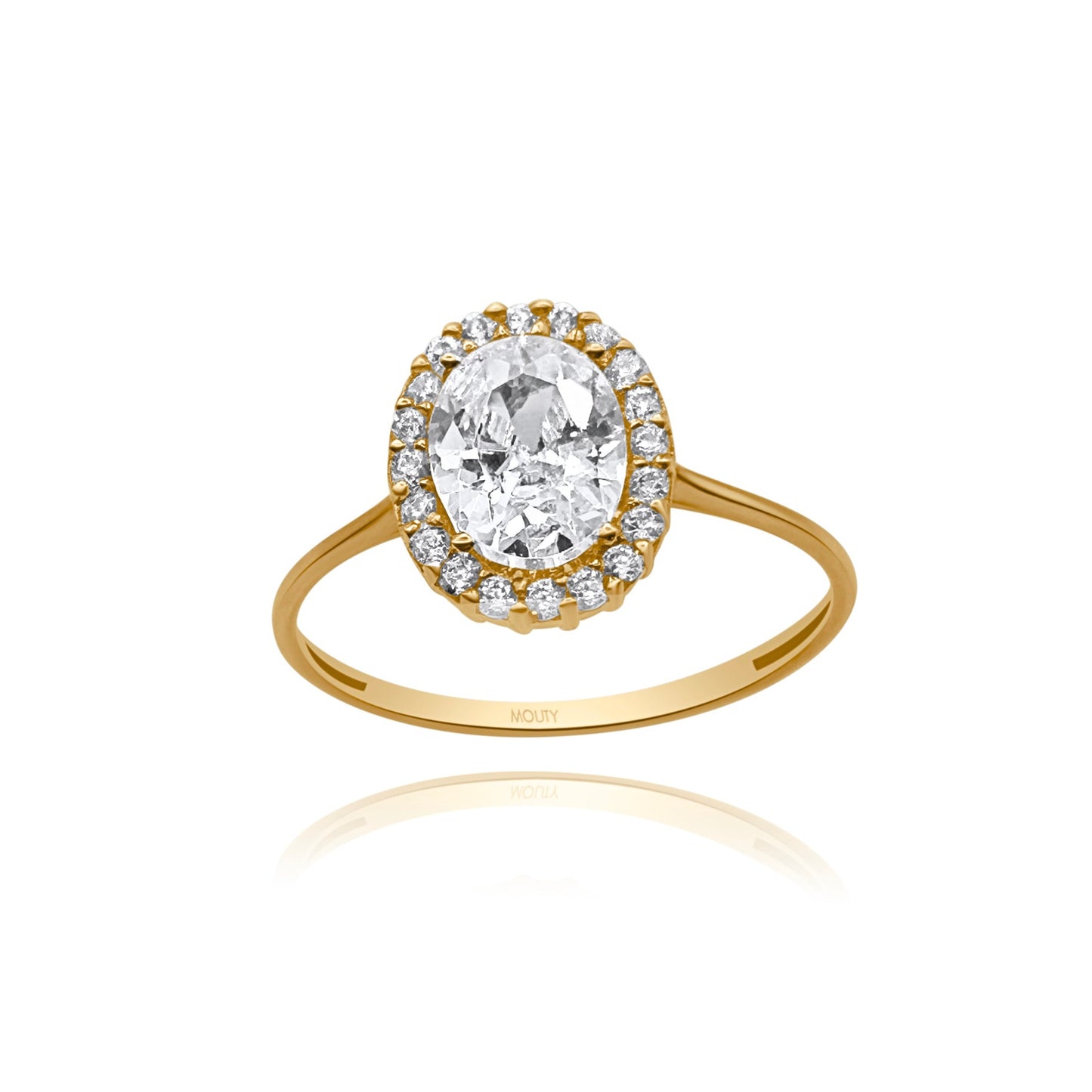 Ring in 10k yellow gold with zirconia Cod: MAN285