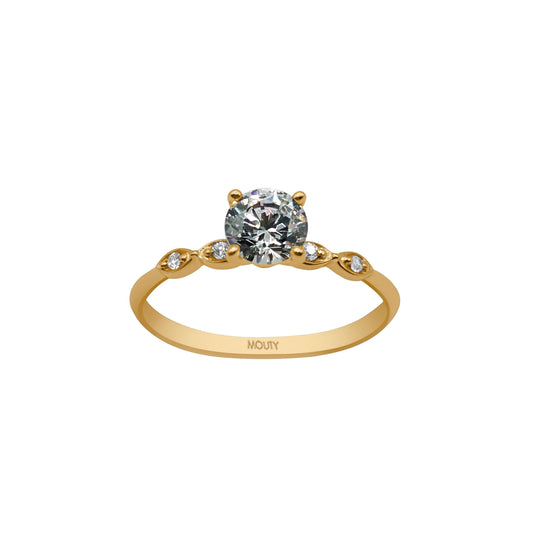 10k White and Yellow Gold Ring with Zirconia Cod: MAN048