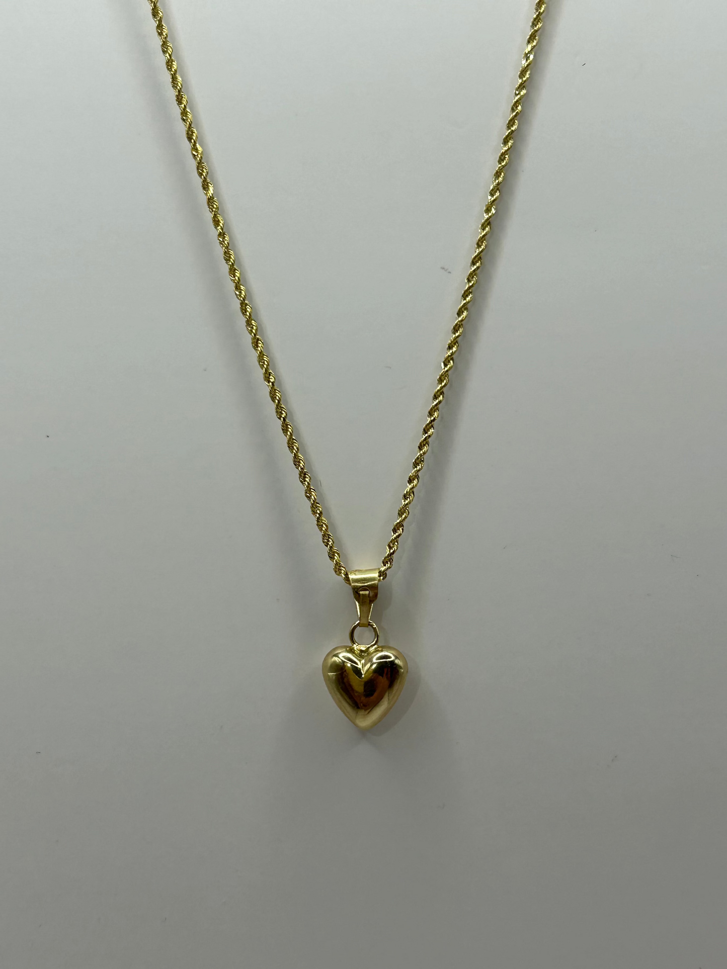 Collar Corazon Liso en Oro 10k Amarillo 45cm*1mm Mouty