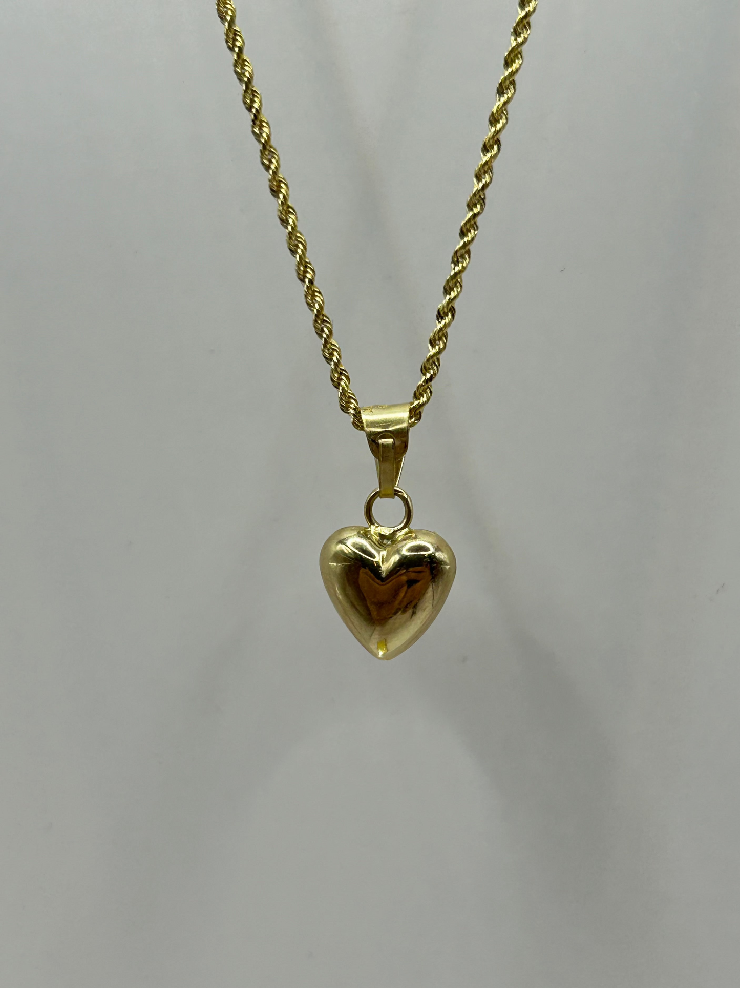 Collar Corazon Liso en Oro 10k Amarillo 45cm*1mm Mouty