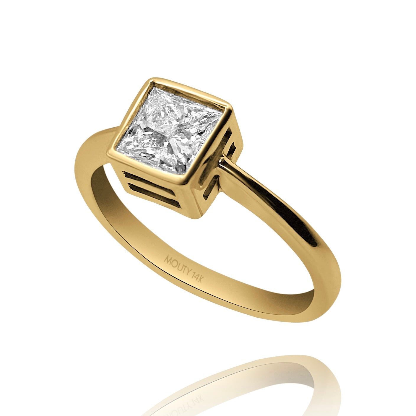 Anillo Iney en Oro amarillo 14k con diamante de laboratorio 1.0 ct