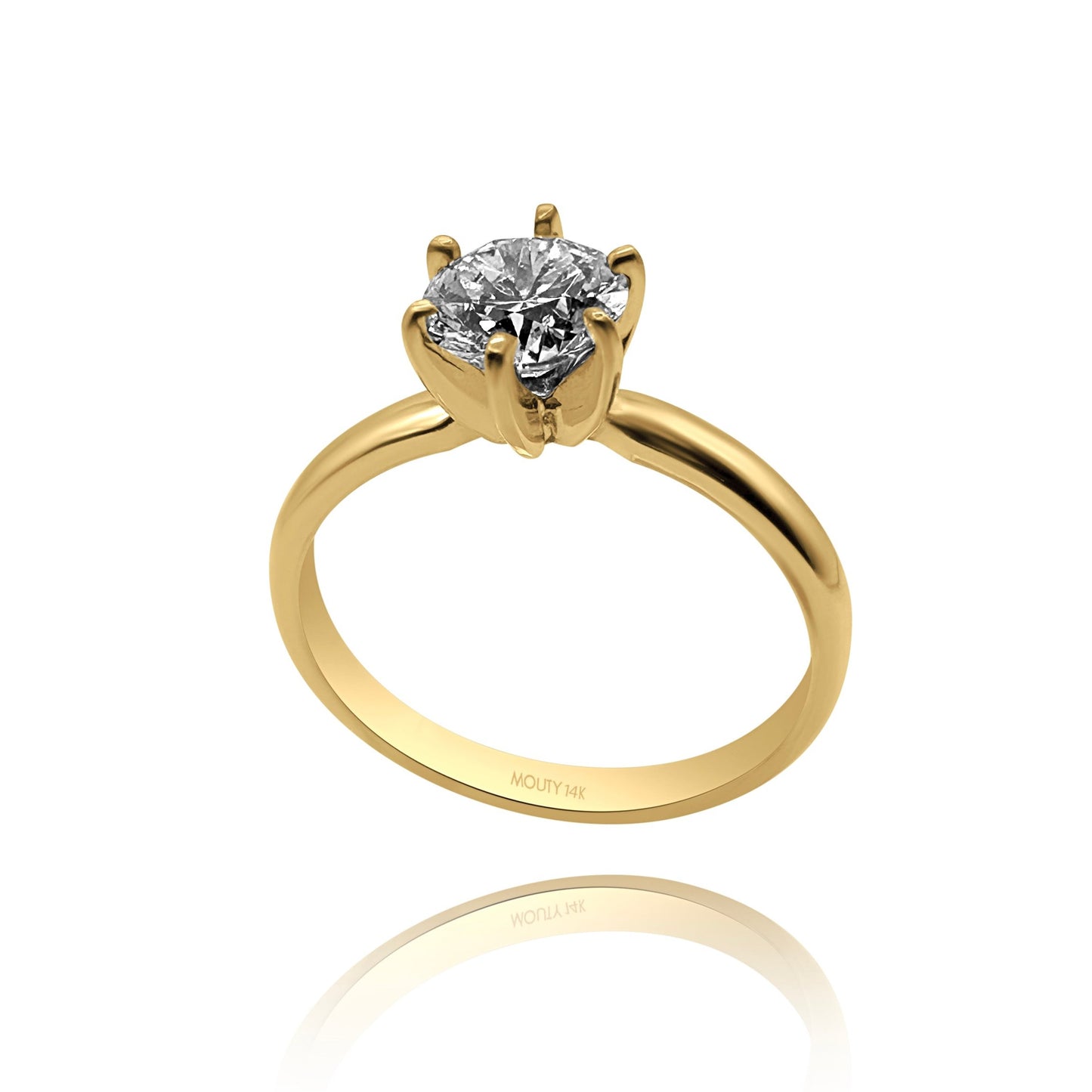 Anillo Amelie en Oro amarillo 14k con diamante de laboratorio 1.0 ct