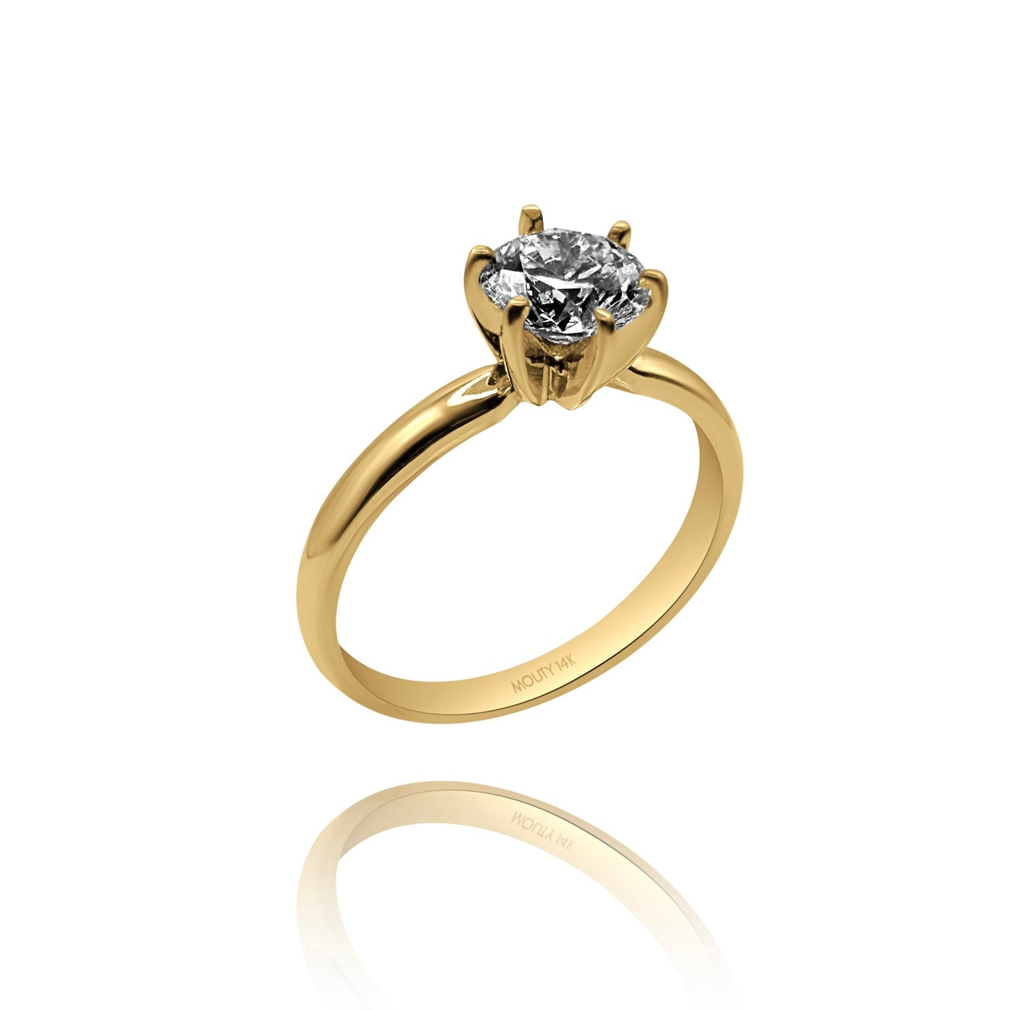 Anillo Amelie en Oro amarillo 14k con diamante de laboratorio 1.0 ct