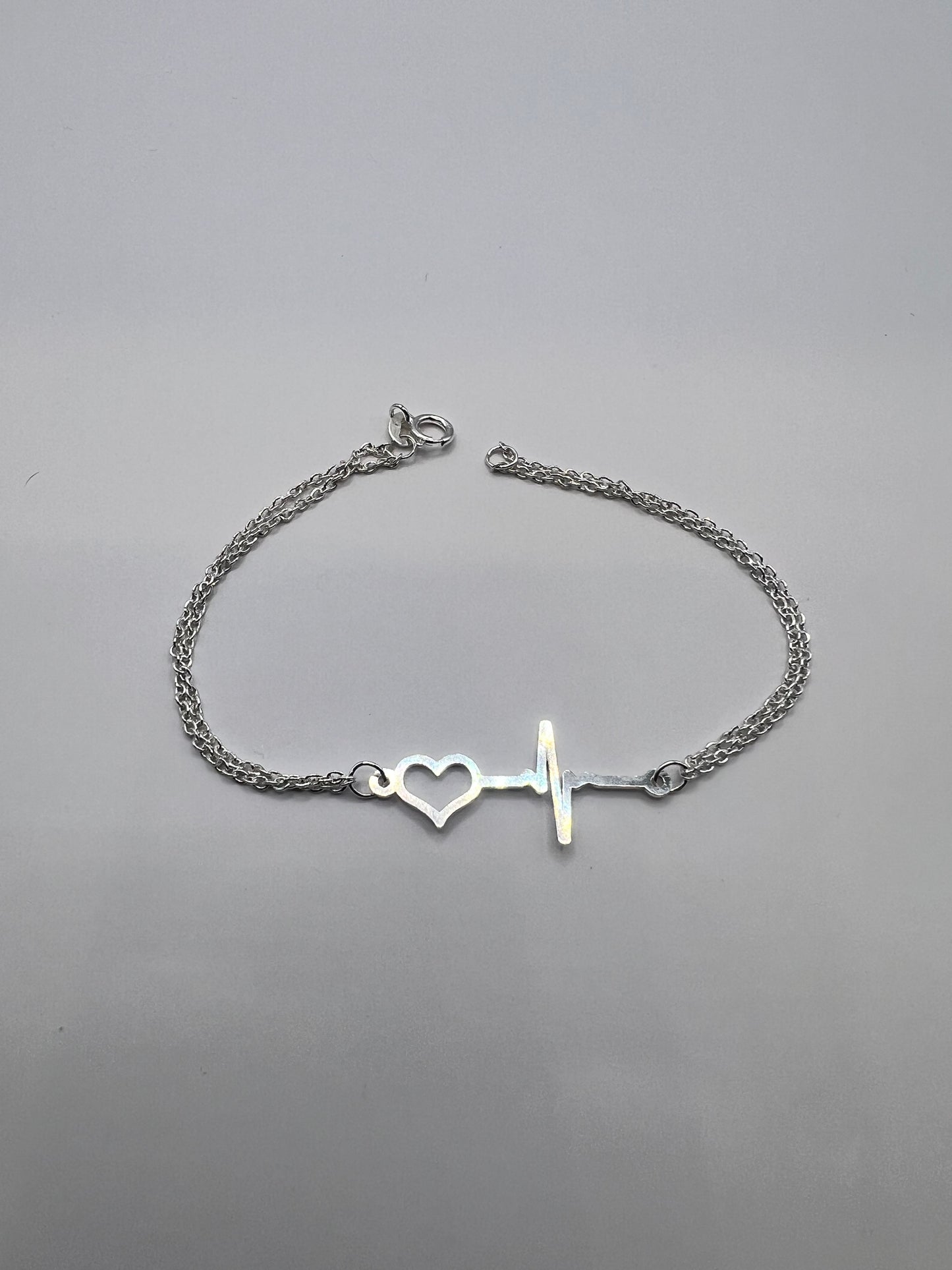 Pulsera Unisex de Plata .925 con Colgante  Pulso de Vida 1.5mm 1.70gr 18.5cm