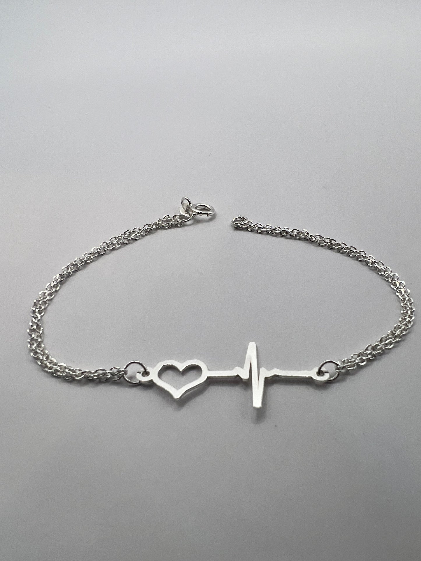 Pulsera Unisex de Plata .925 con Colgante  Pulso de Vida 1.5mm 1.70gr 18.5cm