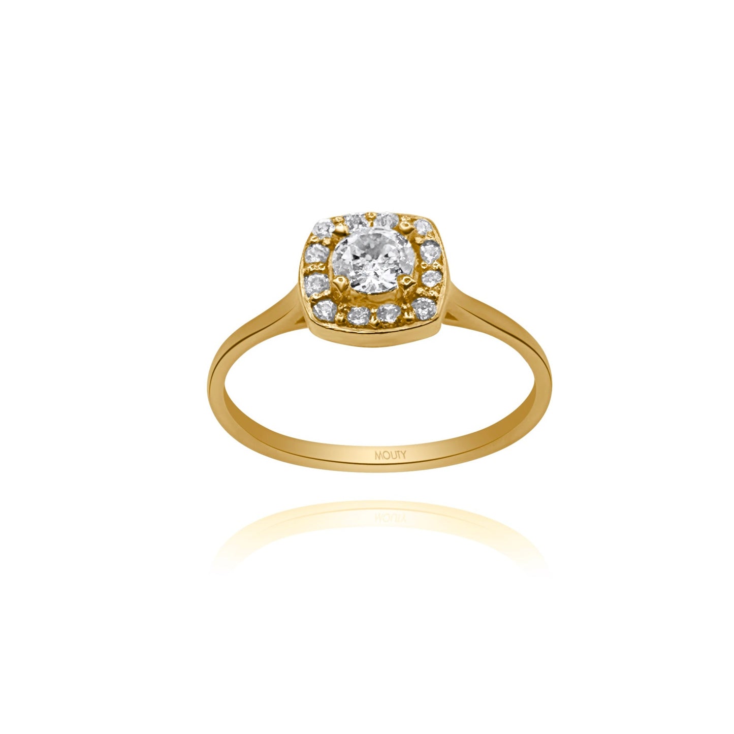 10k yellow gold ring with zirconias Cod: MAN276