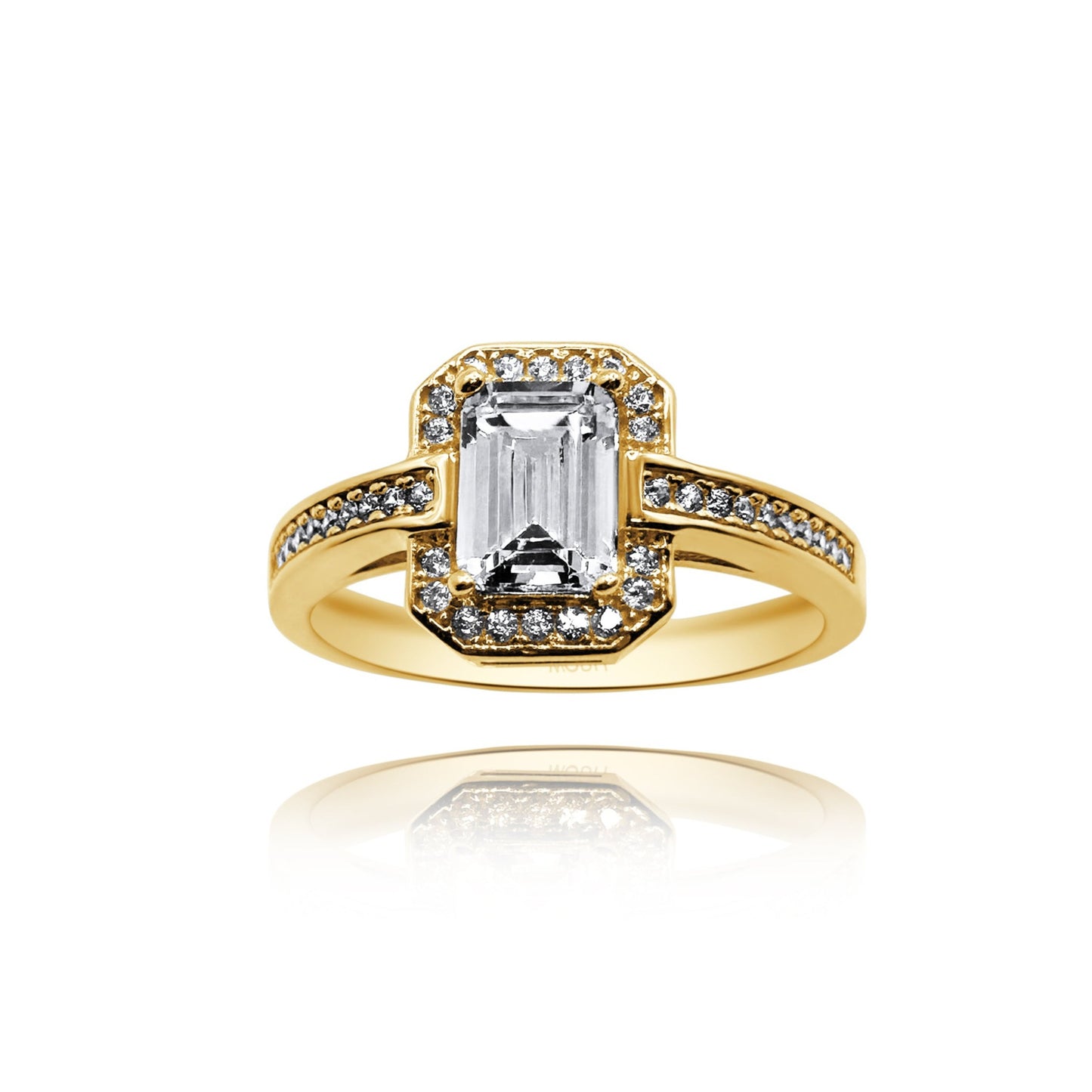 10k yellow gold ring with zirconia Code: MAN311