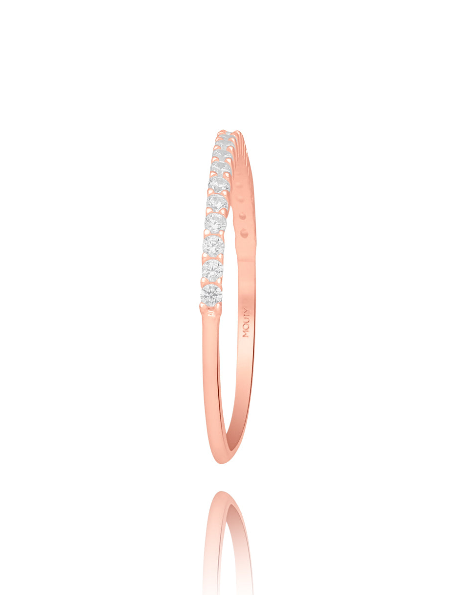 Half churumbela Maybe ring in 18k rose gold with zircons