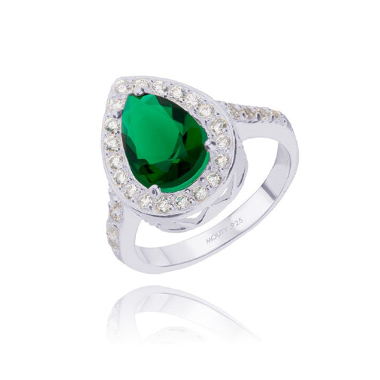 Anillo Polet en plata con circonia verde inspirado en Hurrem