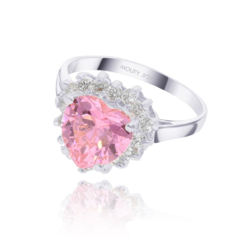 Serena ring in silver with pink zirconia inspired by Sailor M.