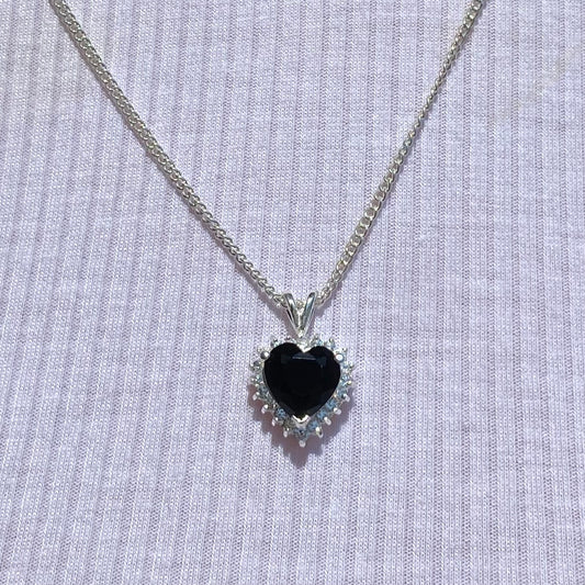 Collar Love en plata con circonia Negra