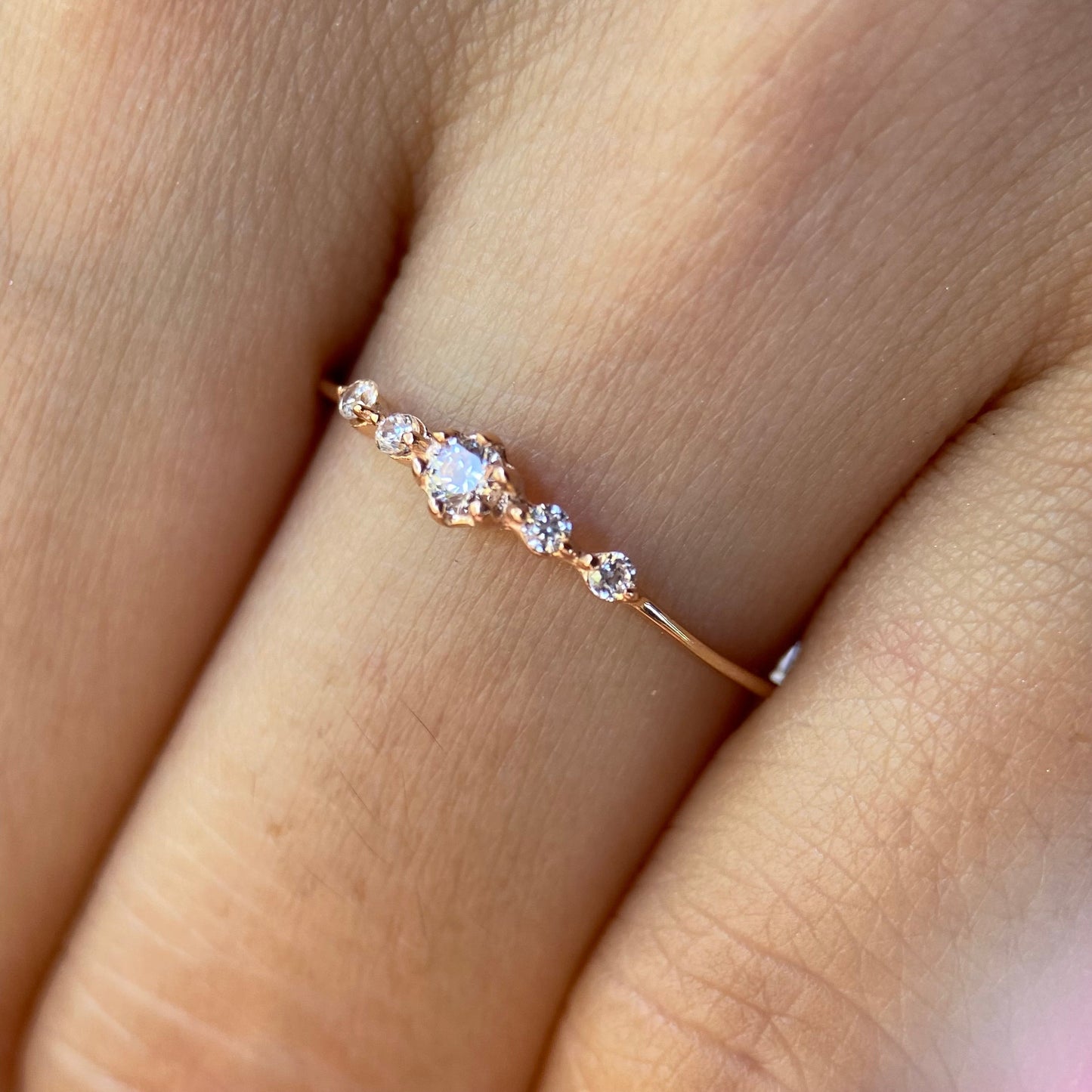 Ariana ring in 18k rose gold with diamonds