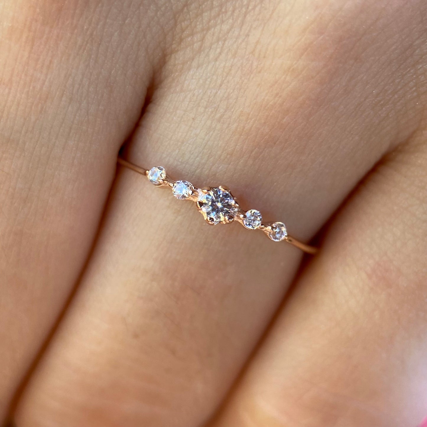 Ariana ring in 18k rose gold with diamonds