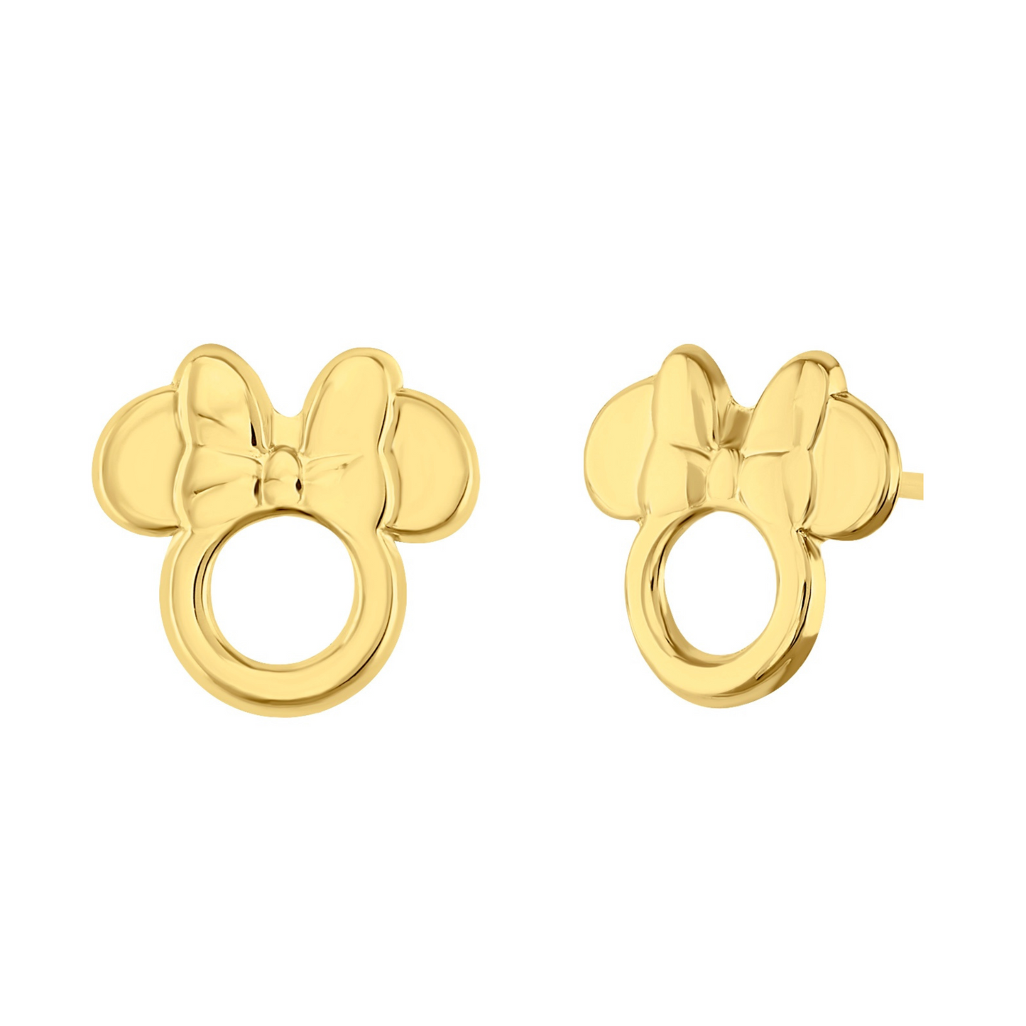 Broqueles Contorno Minnie troquelado en oro amarillo 10k Disney®️