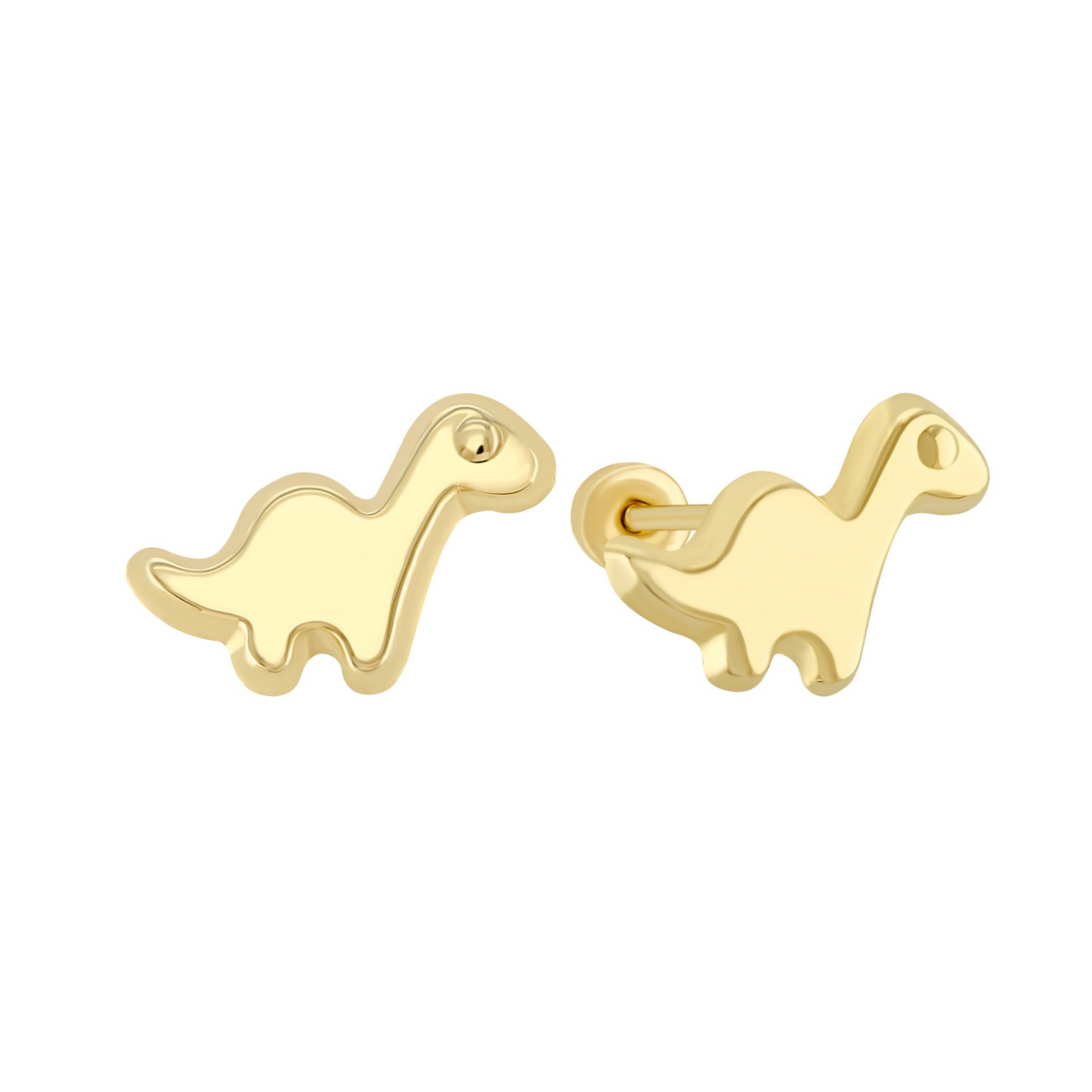 Broqueles dinosaurio en oro 10k amarillo Cod: 14296 8.5mm