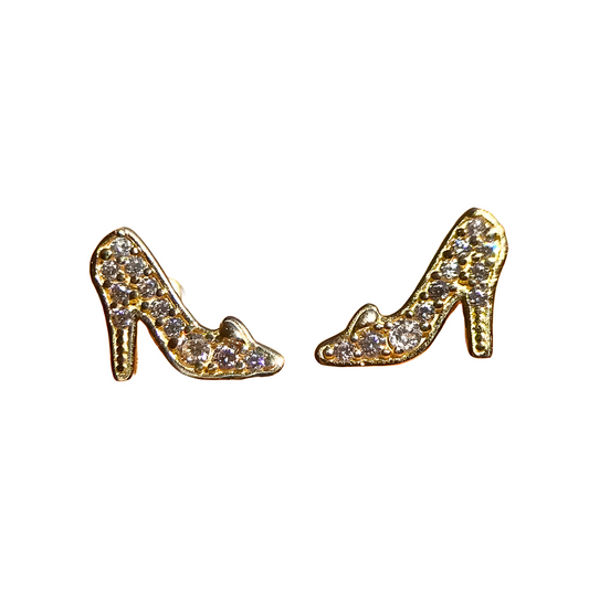 High Heel Slipper Buckles in 10k Yellow Gold with Disney®️ Zirconia