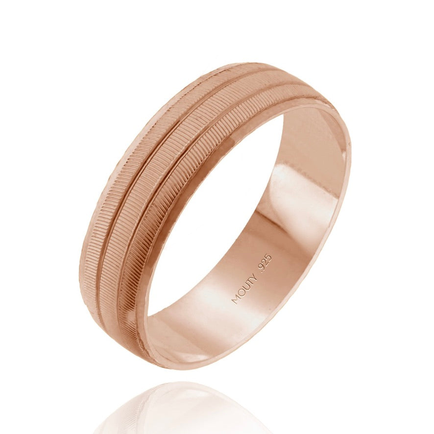 Ethan ring in silver with rose gold plating