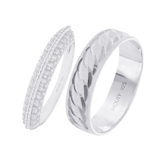 Edward-Elsie Rings in Silver with Zirconia