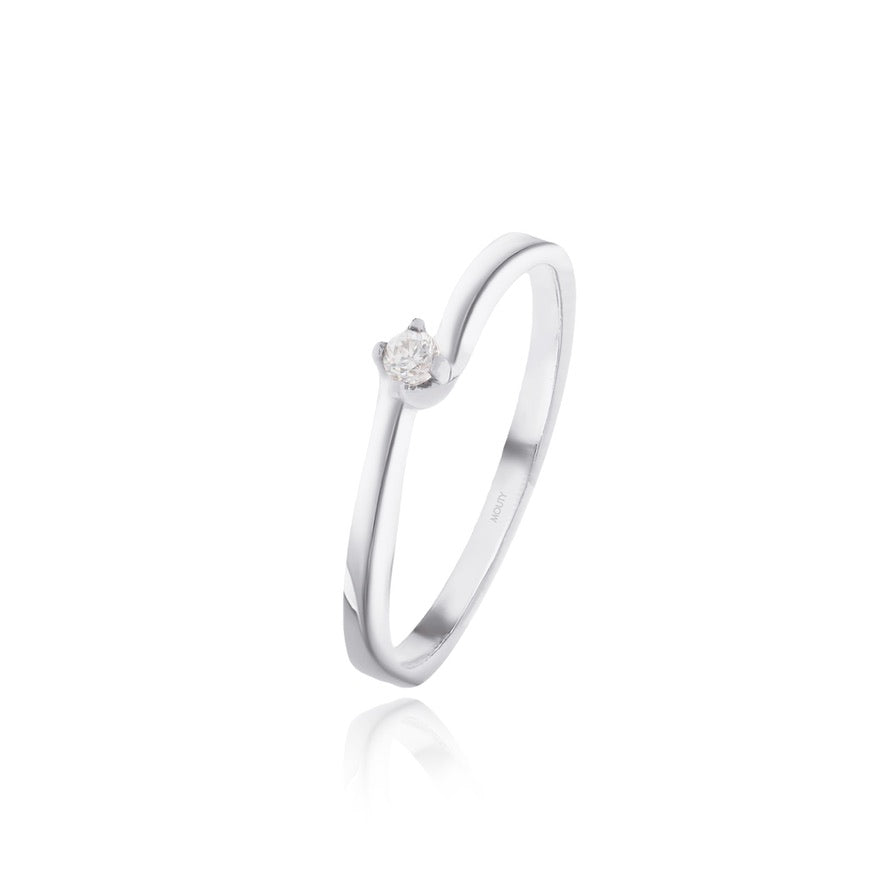 Anillo Olivia en plata con circonia