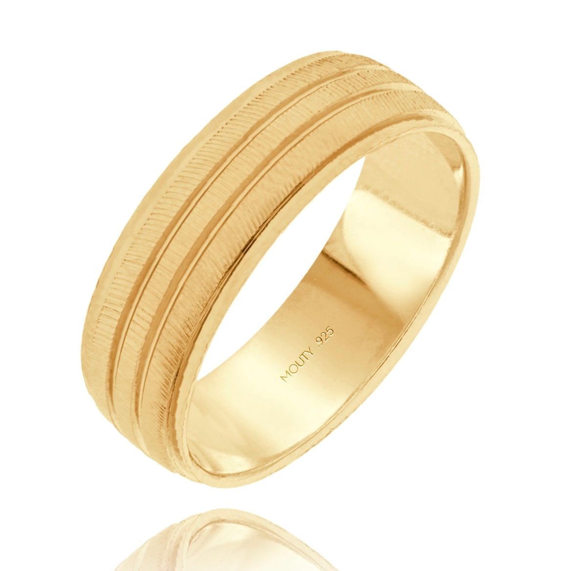 Ethan ring in silver with yellow gold plating