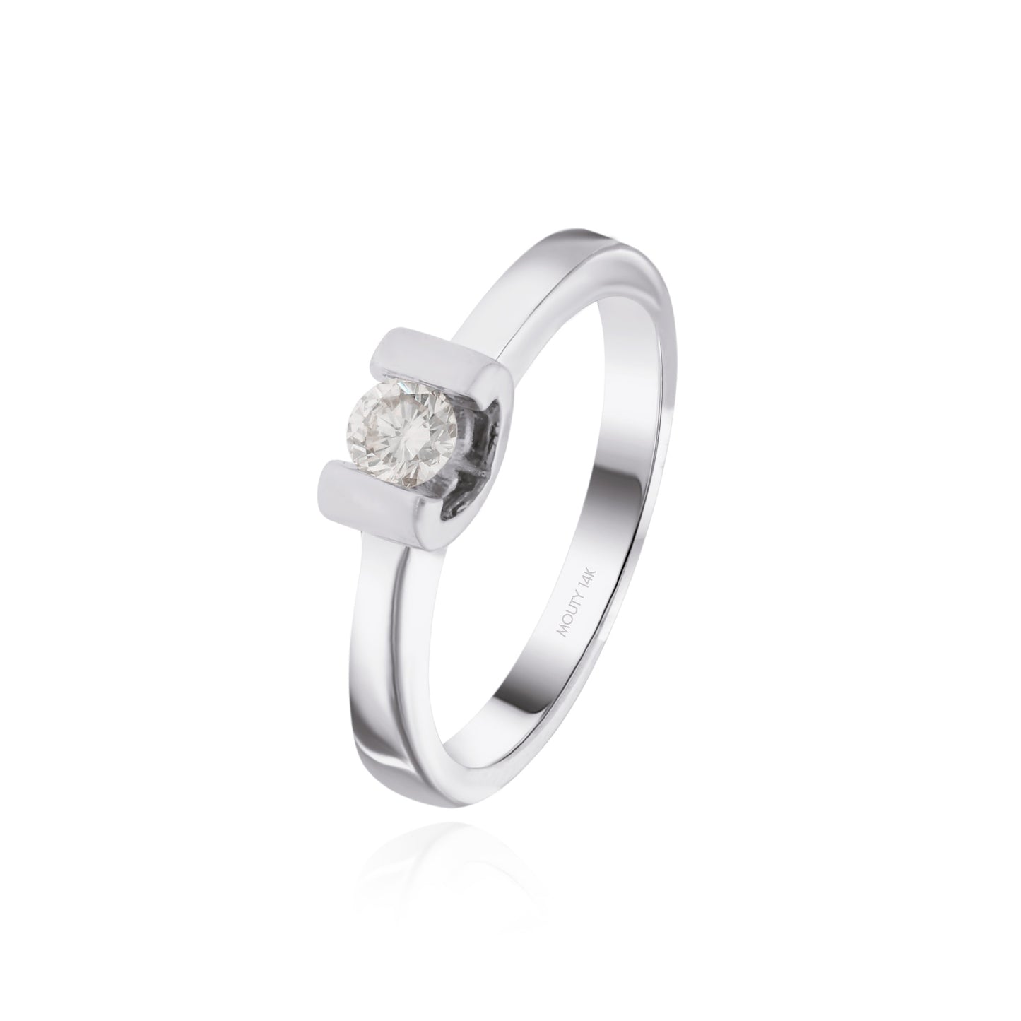 Ring in 14k white gold with diamond Mod: OF1238