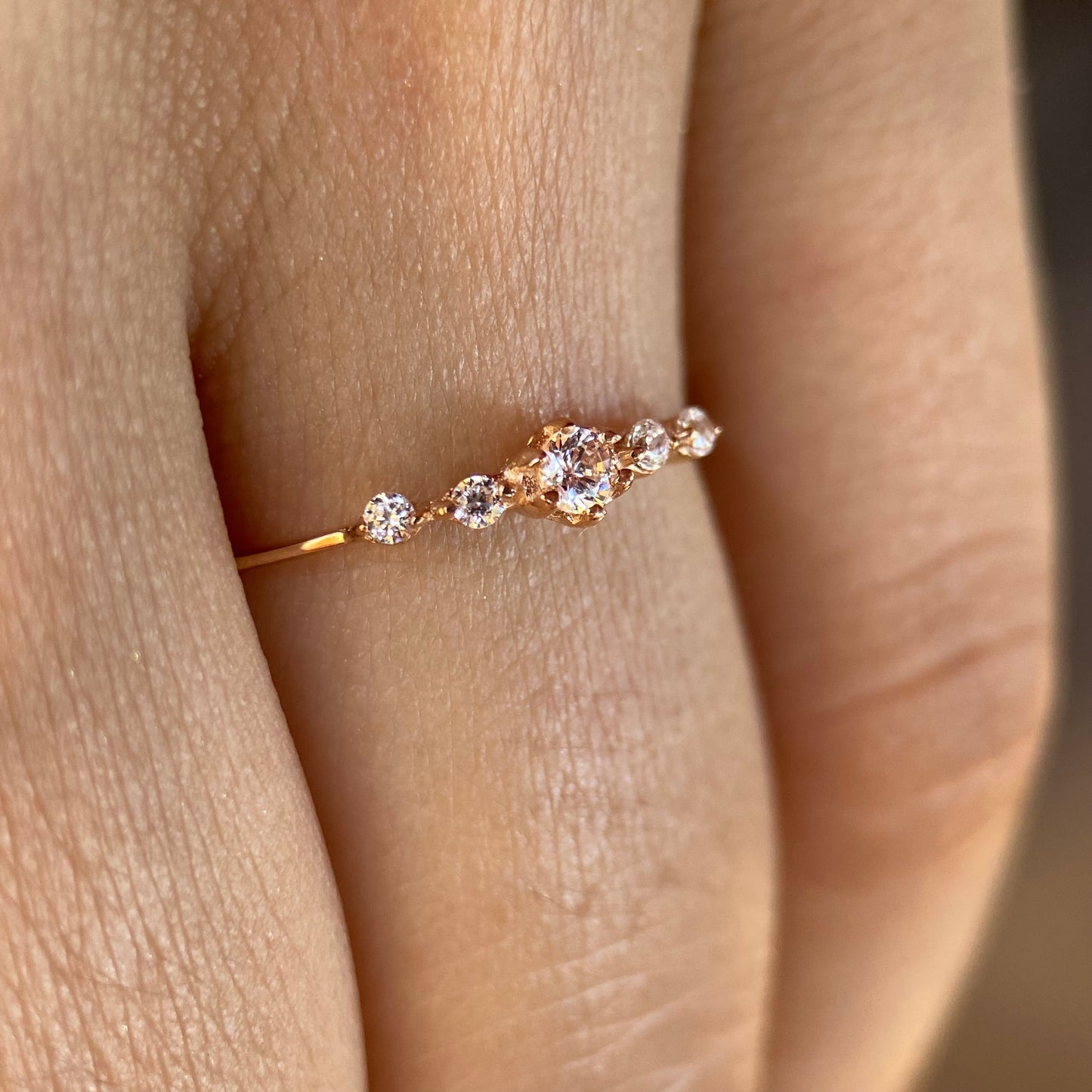 Ariana ring in 14k rose gold with zircons