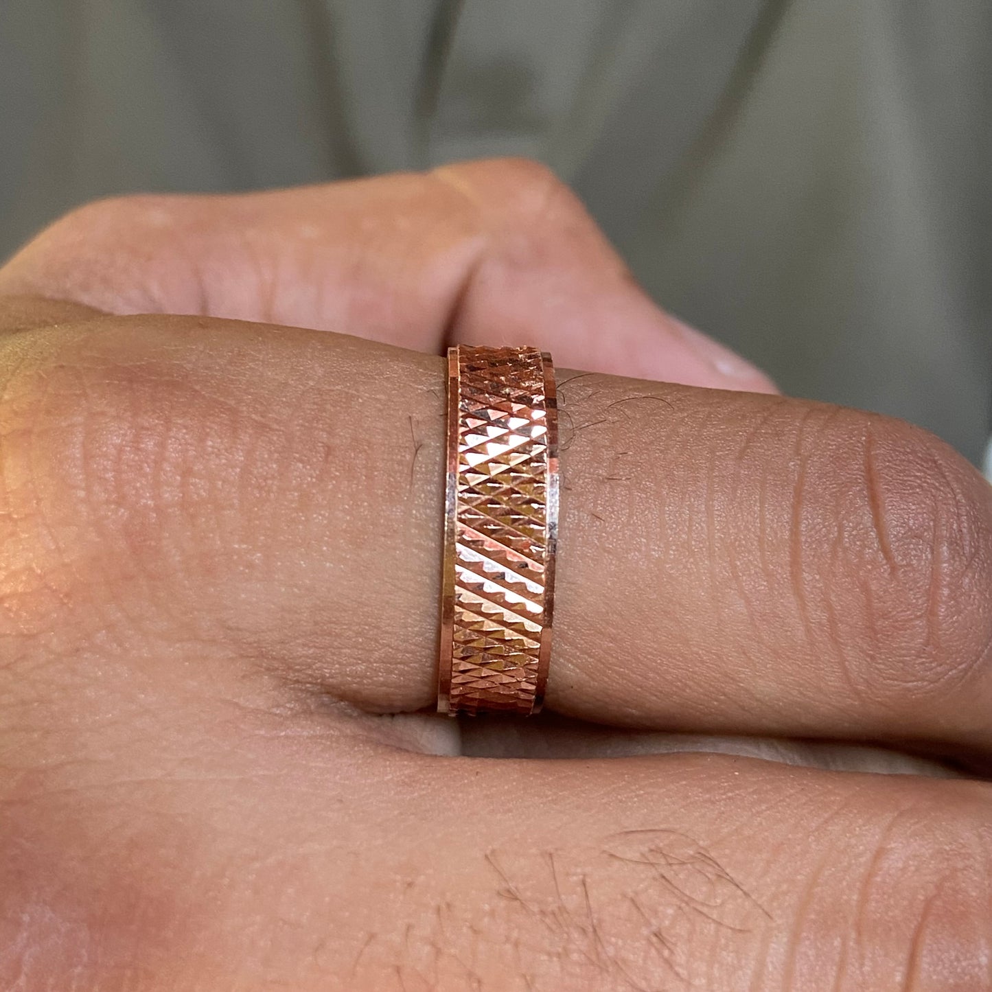 Liam ring in silver with rose gold plating